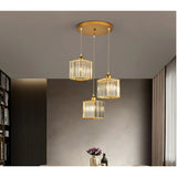 Cluster Pendant Light Adjustable Cylindrical Glass Shade - Image 10