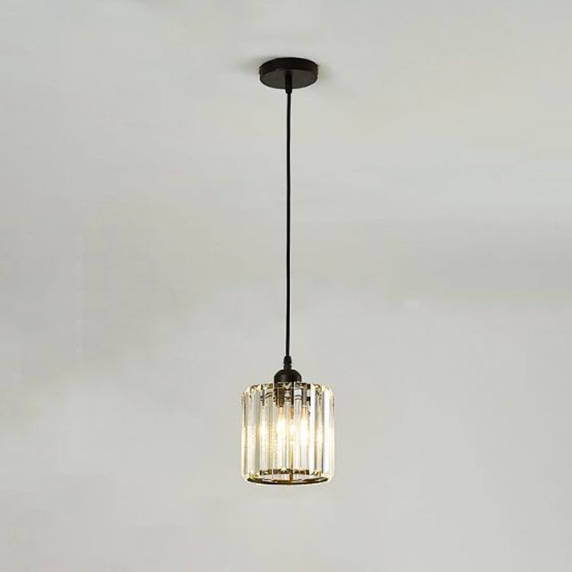 Cluster Pendant Light Adjustable Cylindrical Glass Shade - Image 13