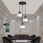 Cluster Pendant Light Adjustable Cylindrical Glass Shade - Image 5