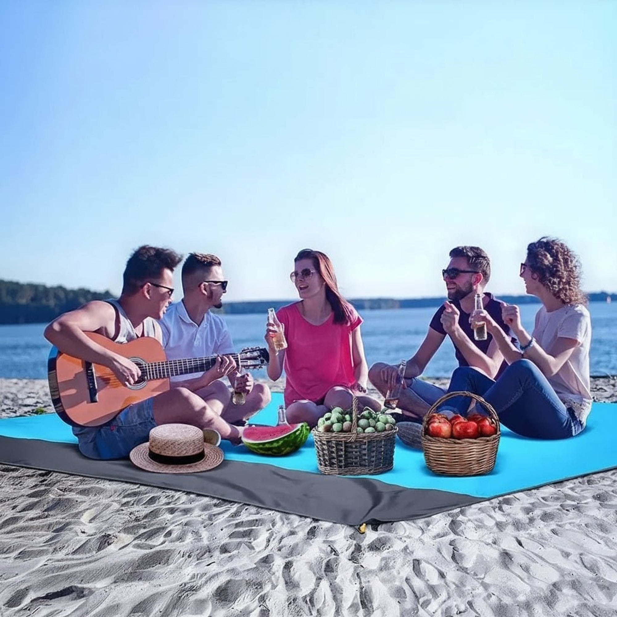 Coastline Extra-Large Waterproof Outdoor Beach Blanket - Image 2
