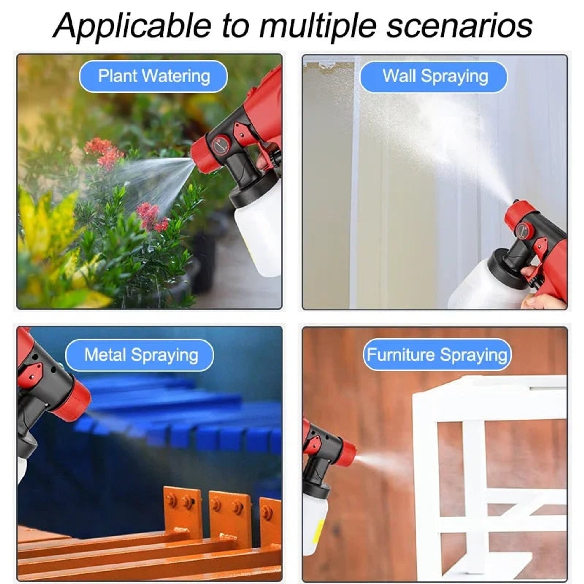 Cordless Paint Sprayer Electric Handheld With Portable Adjustable Spray Patterns And Detachable Container - Image 6