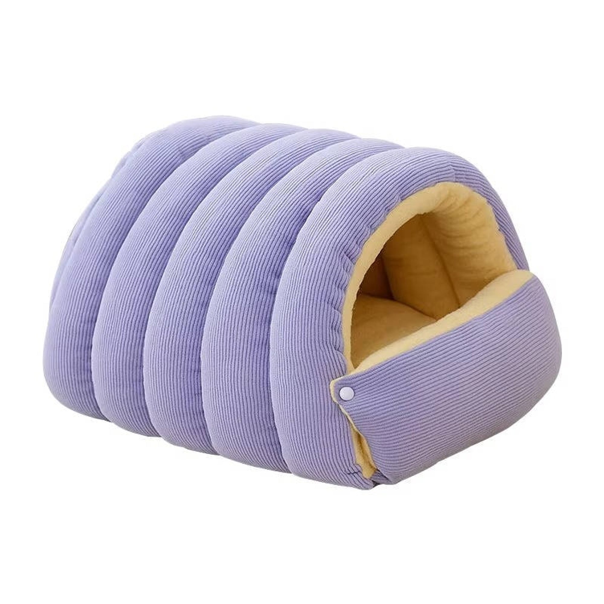 Corduroy Closed Cat Bed With Adjustable Tunnel Entrance - Image 10