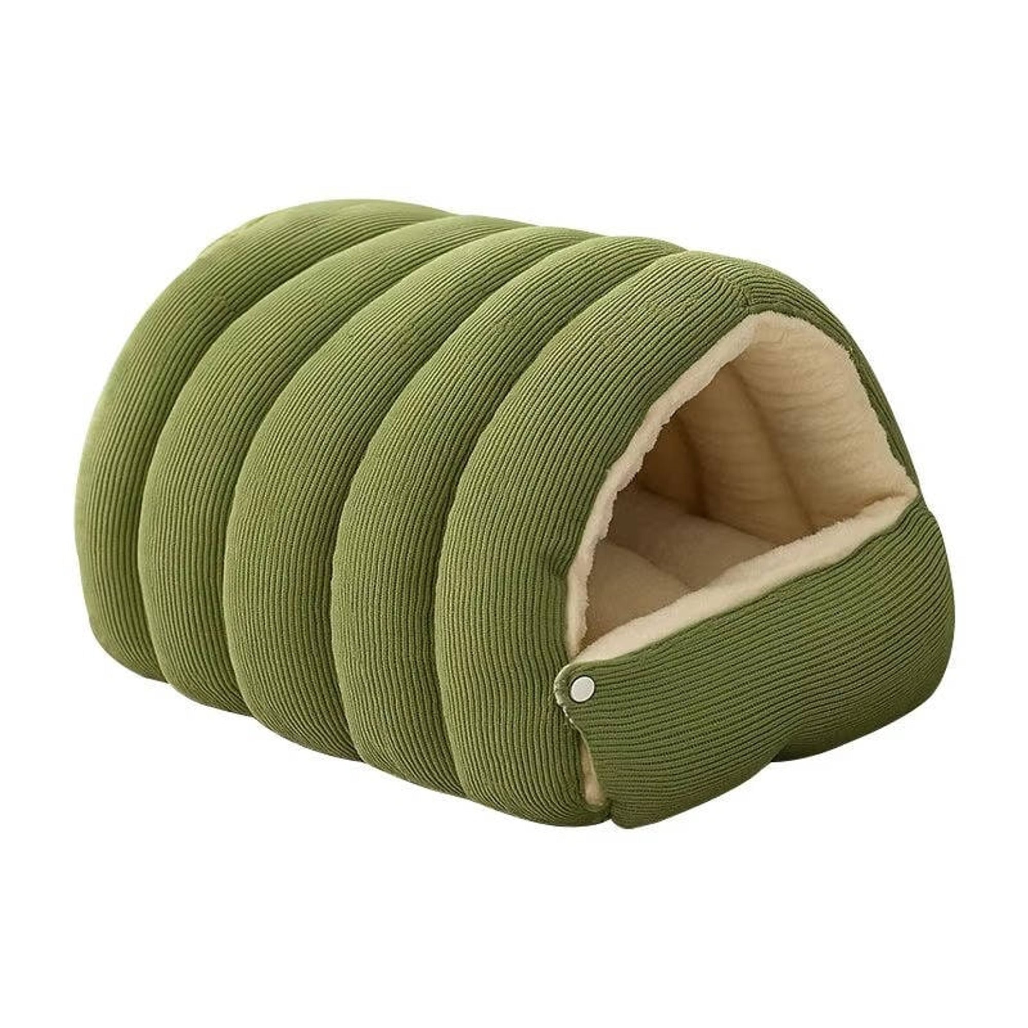 Corduroy Closed Cat Bed With Adjustable Tunnel Entrance - Image 8