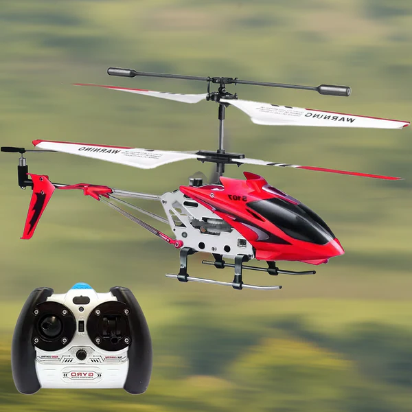 Crimson Unbreakable Mini RC Helicopter With Gyro For Kids - Image 1