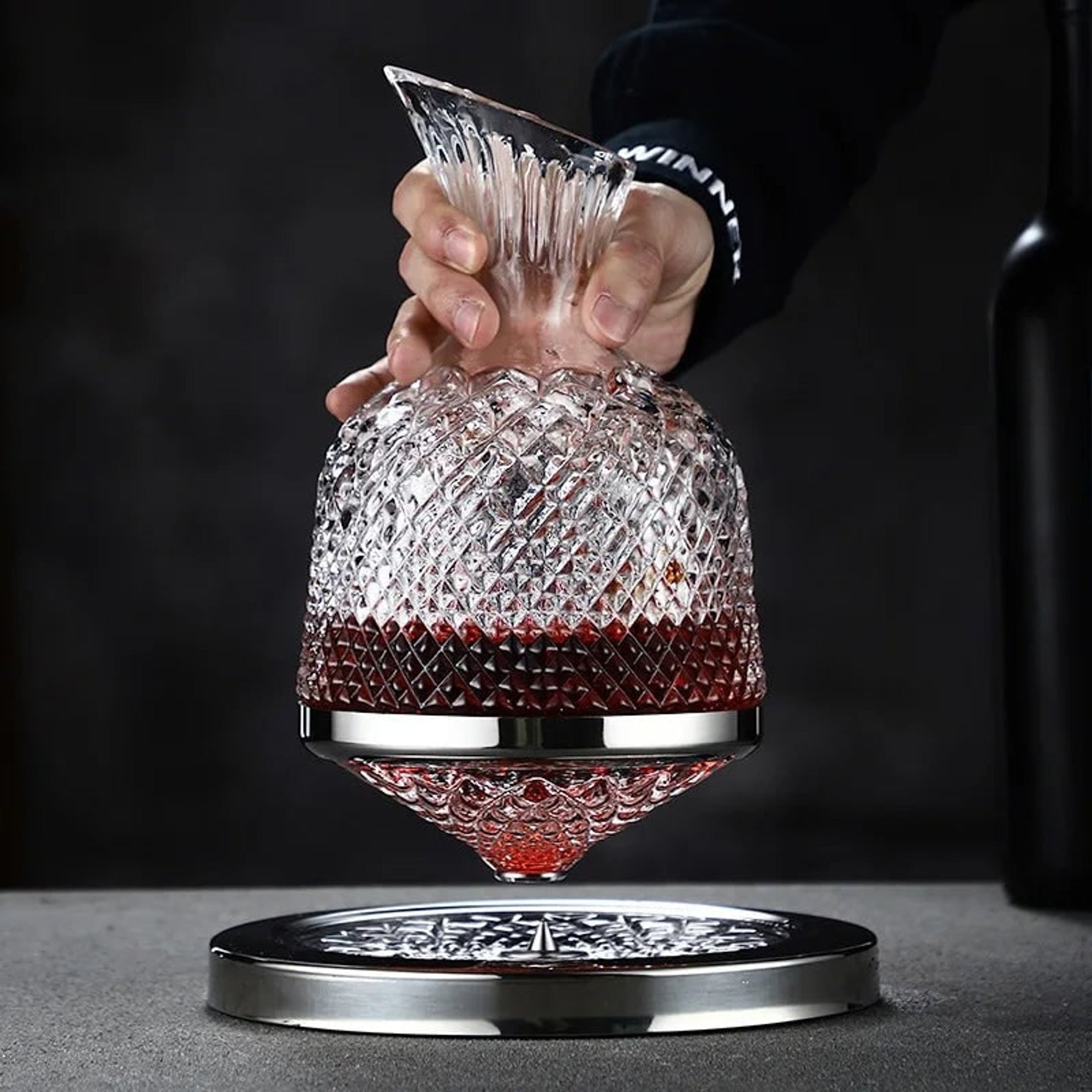 Crystal 360 Degree Rotating Wine Decanter - Image 3