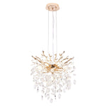 Crystal Branch Chandelier With Gold Metal Branches - Image 1