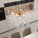 Crystal Branch Chandelier With Gold Metal Branches - Image 2