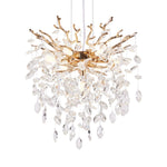 Crystal Branch Chandelier With Gold Metal Branches - Image 8