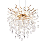 Crystal Branch Chandelier With Gold Metal Branches - Image 8