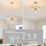 Crystal Branch Chandelier With Gold Metal Branches - Image 9