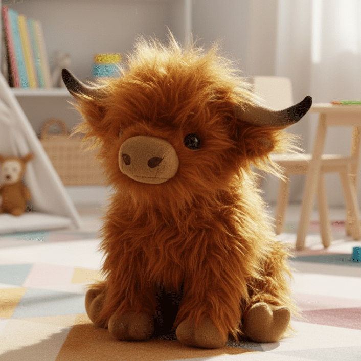 Cuddly Highland Cow Plush Toy With Shaggy Mane 25 Cm For Children And Adults - Image 1
