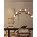 Curved Arm Globe Chandelier With Arc Glass Shades - Image 11