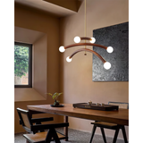 Curved Arm Globe Chandelier With Arc Glass Shades - Image 13