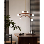 Curved Arm Globe Chandelier With Arc Glass Shades - Image 14