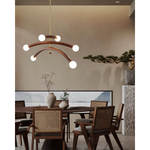 Curved Arm Globe Chandelier With Arc Glass Shades - Image 2
