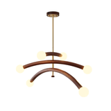 Curved Arm Globe Chandelier With Arc Glass Shades - Image 5