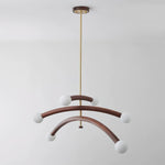 Curved Arm Globe Chandelier With Arc Glass Shades - Image 8