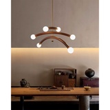 Curved Arm Globe Chandelier With Arc Glass Shades - Image 9