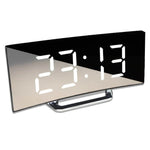 Curved Digital Clock With Mirror LED Display - Image 2