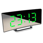 Curved Digital Clock With Mirror LED Display - Image 3