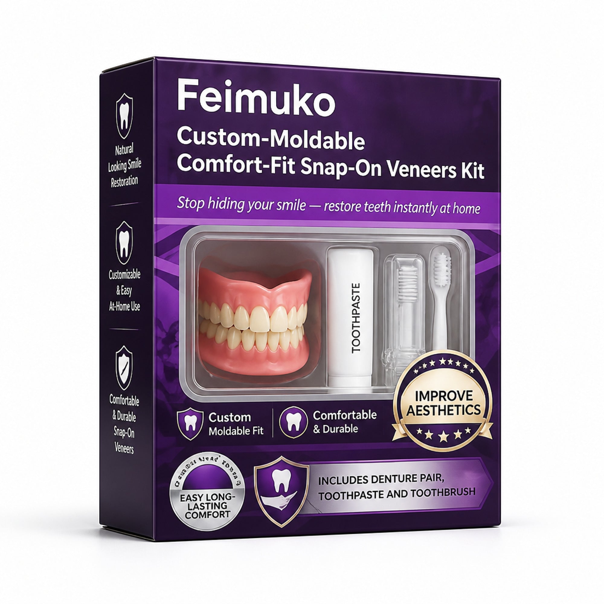 Custom-Moldable Comfort-Fit Snap On Veneers Kit For Instant Natural Smile Restoration - Image 6