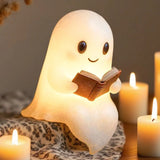 Cute Ghost Reading Book Halloween Table Decorations - Image 1