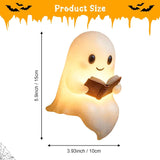 Cute Ghost Reading Book Halloween Table Decorations - Image 2