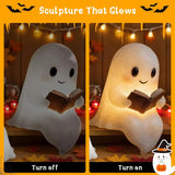 Cute Ghost Reading Book Halloween Table Decorations - Image 4