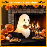 Cute Ghost Reading Book Halloween Table Decorations - Image 5