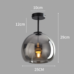 Nordic Glass Globe Semi-Flush Ceiling Light | 1-Light Lasson Living