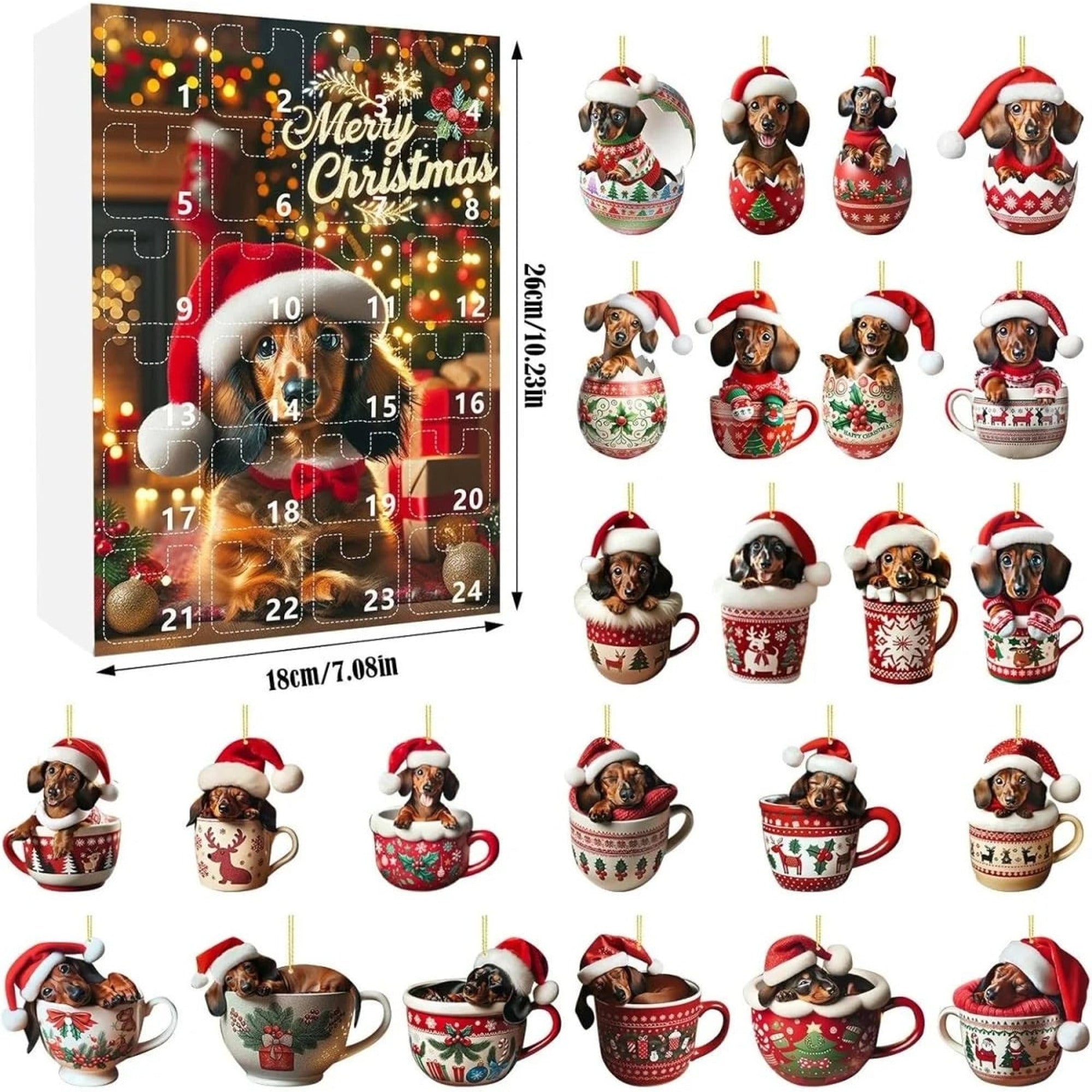 Dachshund Christmas Dog Advent Calendar With 24 Daily Toy Surprises - Image 6