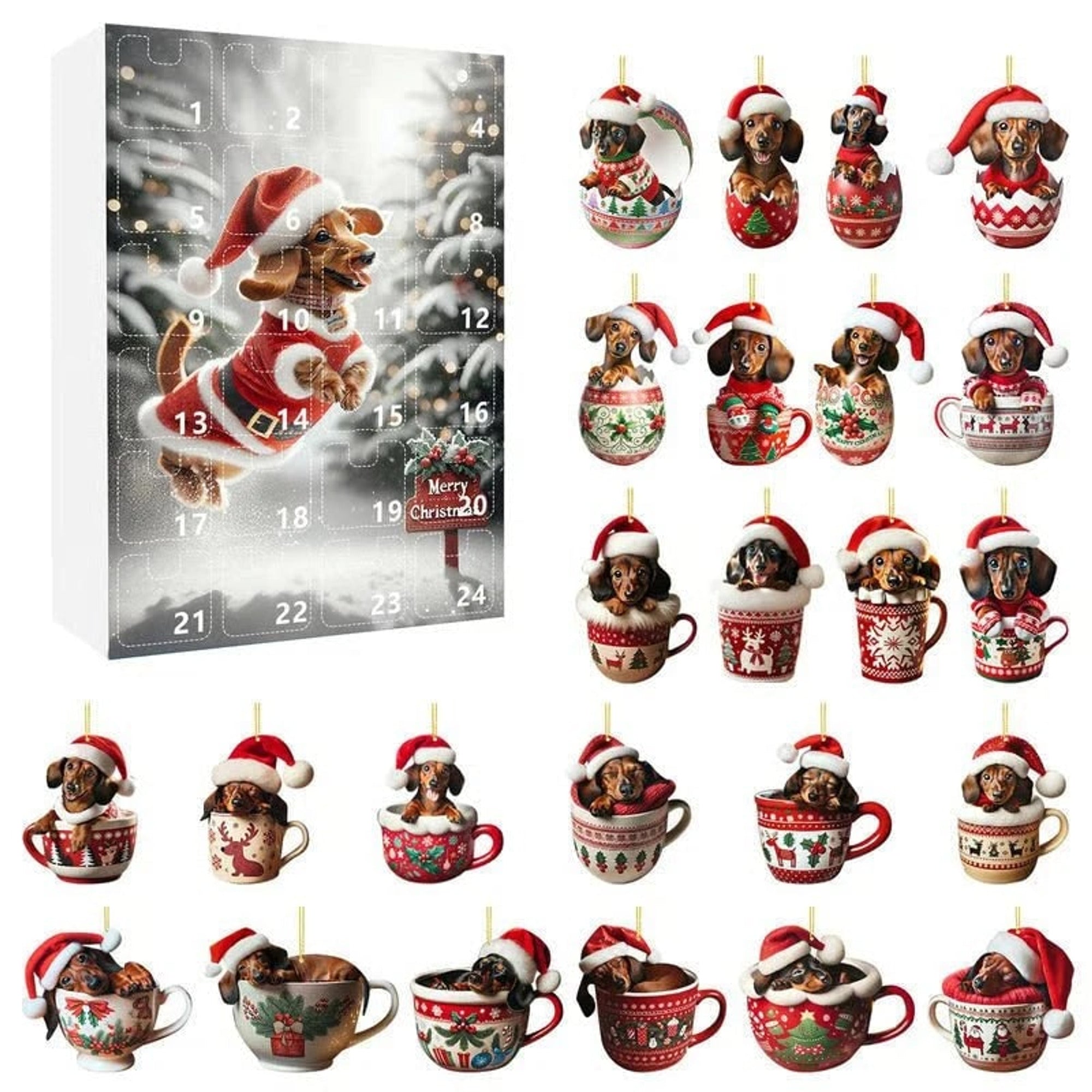 Dachshund Christmas Dog Advent Calendar With 24 Daily Toy Surprises - Image 1