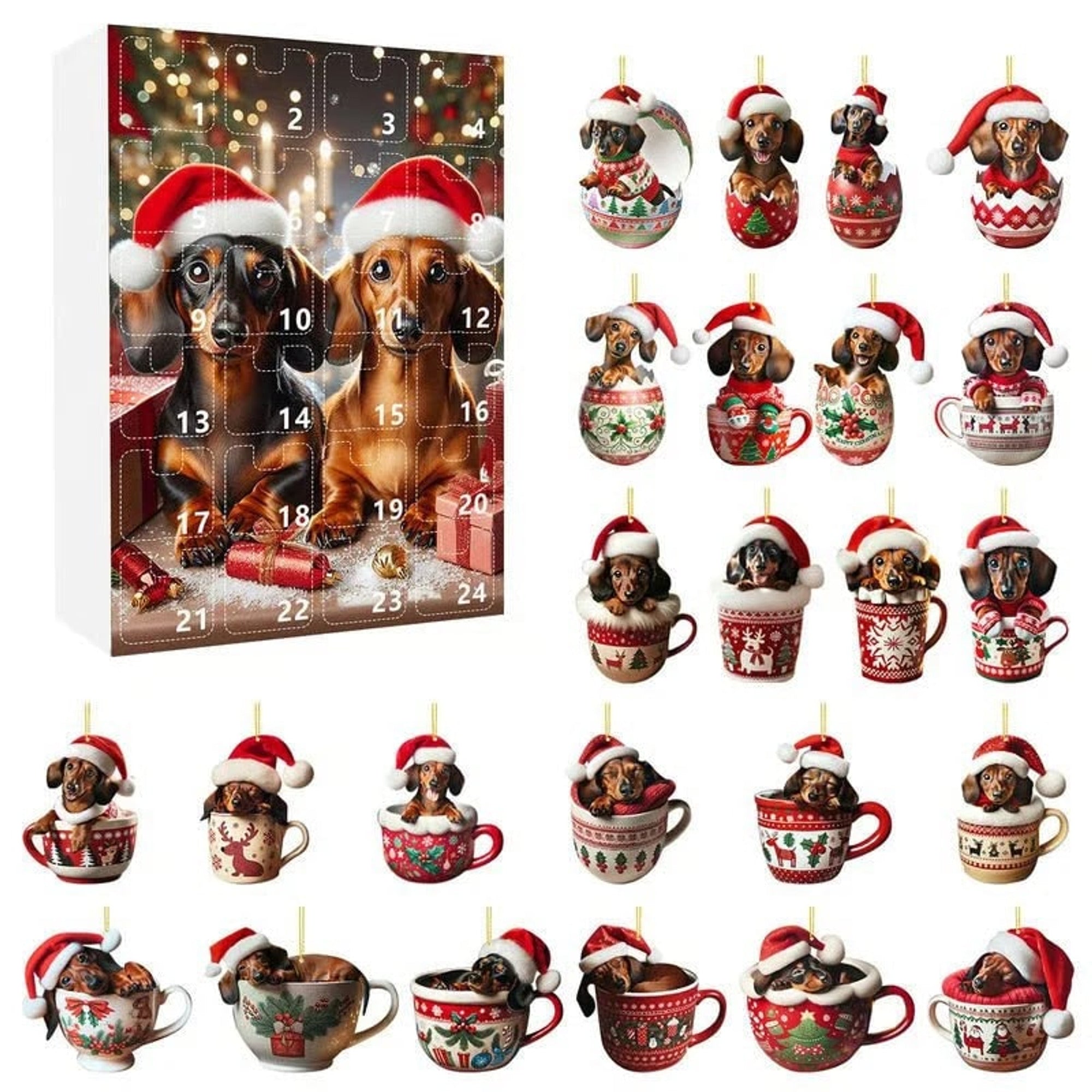 Dachshund Christmas Dog Advent Calendar With 24 Daily Toy Surprises - Image 7