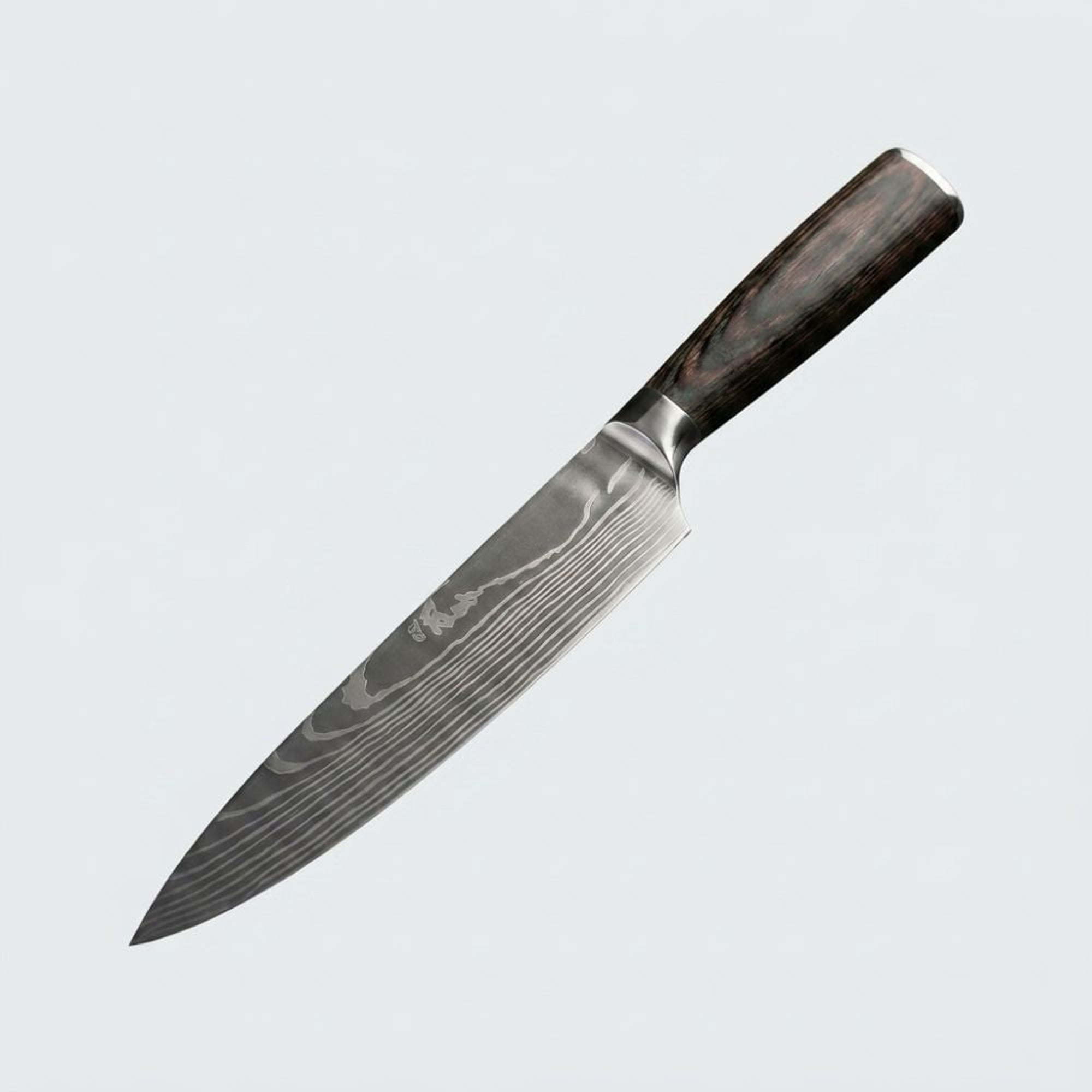 Damascus Chef Knife With 67-Layer Steel Blade And Resin-Wood Handle 20cm - Image 1