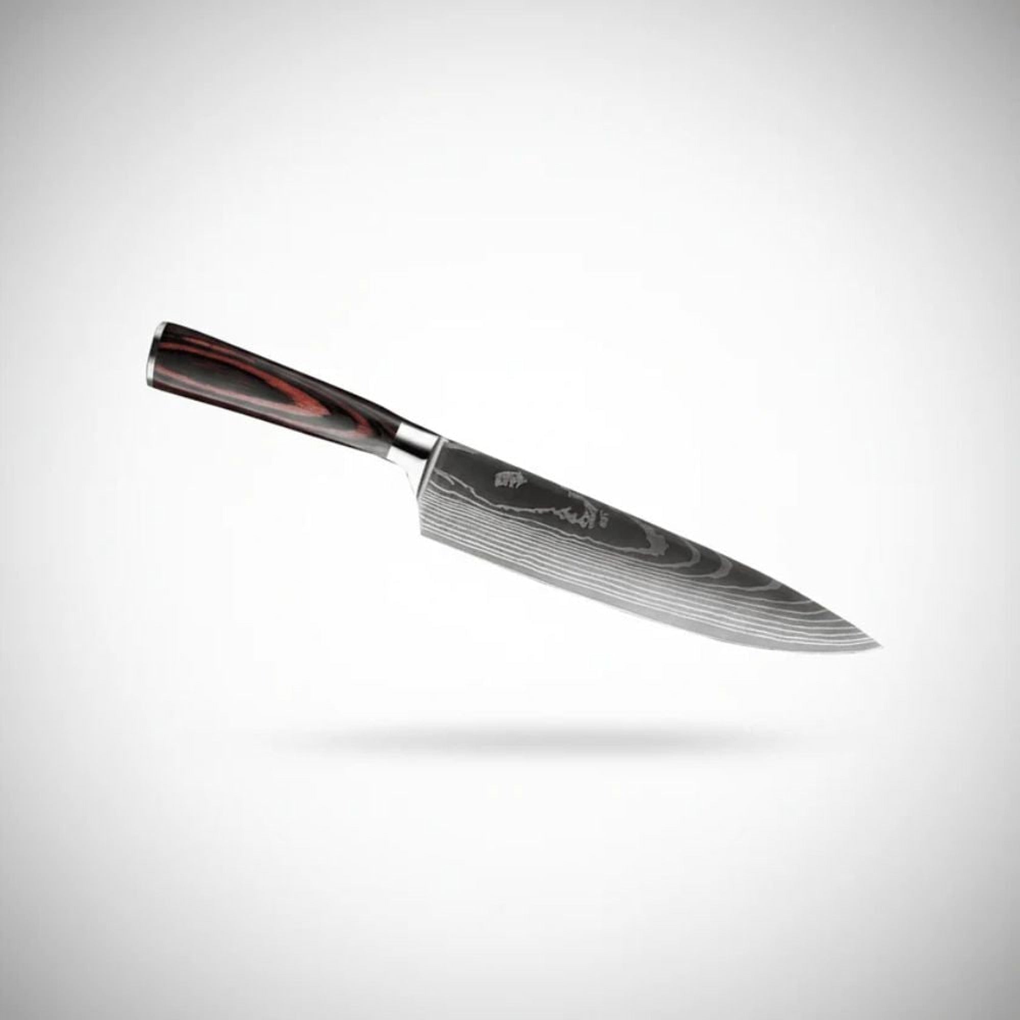 Damascus Chef Knife With 67-Layer Steel Blade And Resin-Wood Handle 20cm - Image 3