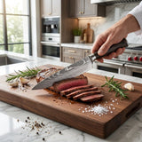 Damascus Chef Knife With 67-Layer Steel Blade And Resin-Wood Handle 20cm - Image 5