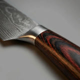 Damascus Chef Knife With 67-Layer Steel Blade And Resin-Wood Handle 20cm - Image 2