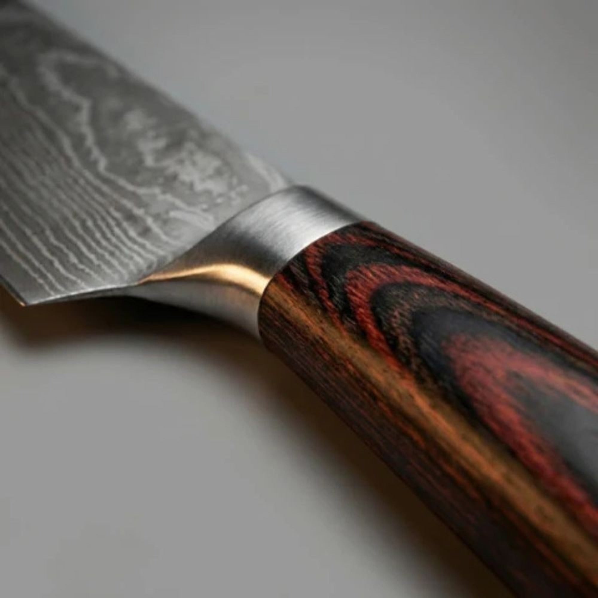 Damascus Chef Knife With 67-Layer Steel Blade And Resin-Wood Handle 20cm - Image 2