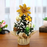 Decorated Artificial Christmas Tree Set Of Three Mini Fir Trees With Baubles Ribbons And Berries - Image 3