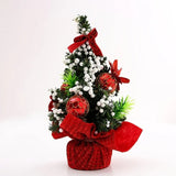 Decorated Artificial Christmas Tree Set Of Three Mini Fir Trees With Baubles Ribbons And Berries - Image 5
