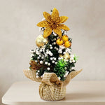 Decorated Artificial Christmas Tree Set Of Three Mini Fir Trees With Baubles Ribbons And Berries - Image 1