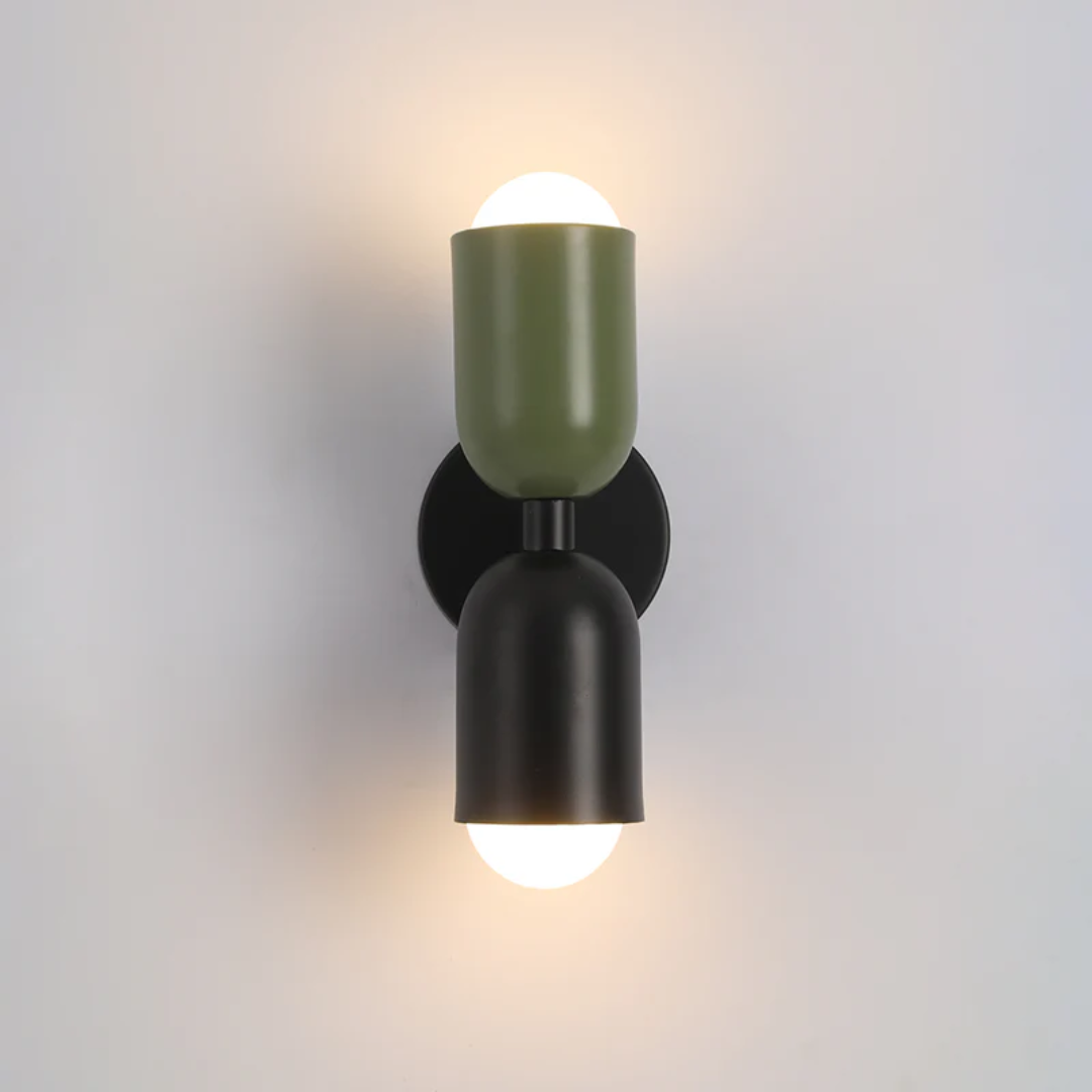 Modern Metal Cylinder LED Wall Sconce 2-Light Lasson Living