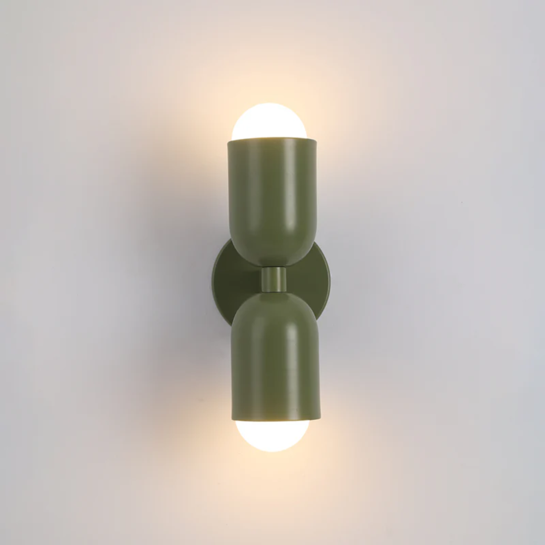 Modern Metal Cylinder LED Wall Sconce 2-Light Lasson Living