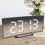 Digital Alarm Clock With Curved Mirror Display And Auto Dimming - Image 1