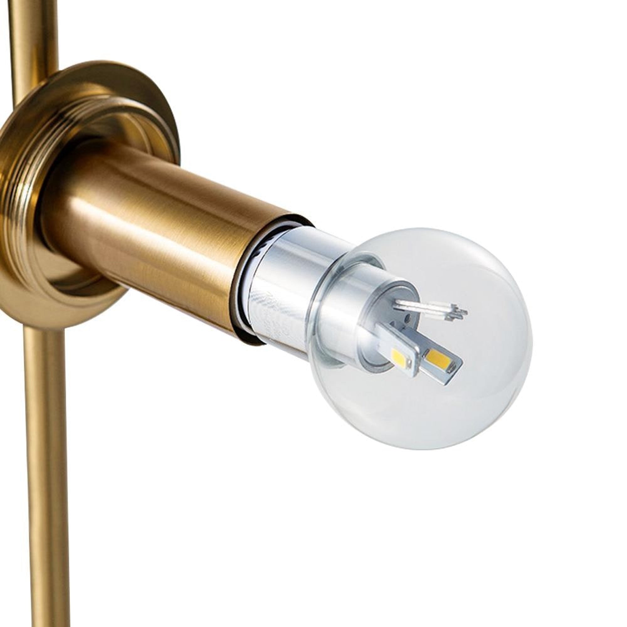 Dimmable Glass Globe Sconces With Brass Arm - Image 10