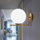 Dimmable Glass Globe Sconces With Brass Arm - Image 2