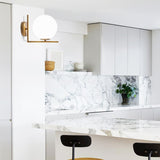 Dimmable Glass Globe Sconces With Brass Arm - Image 6