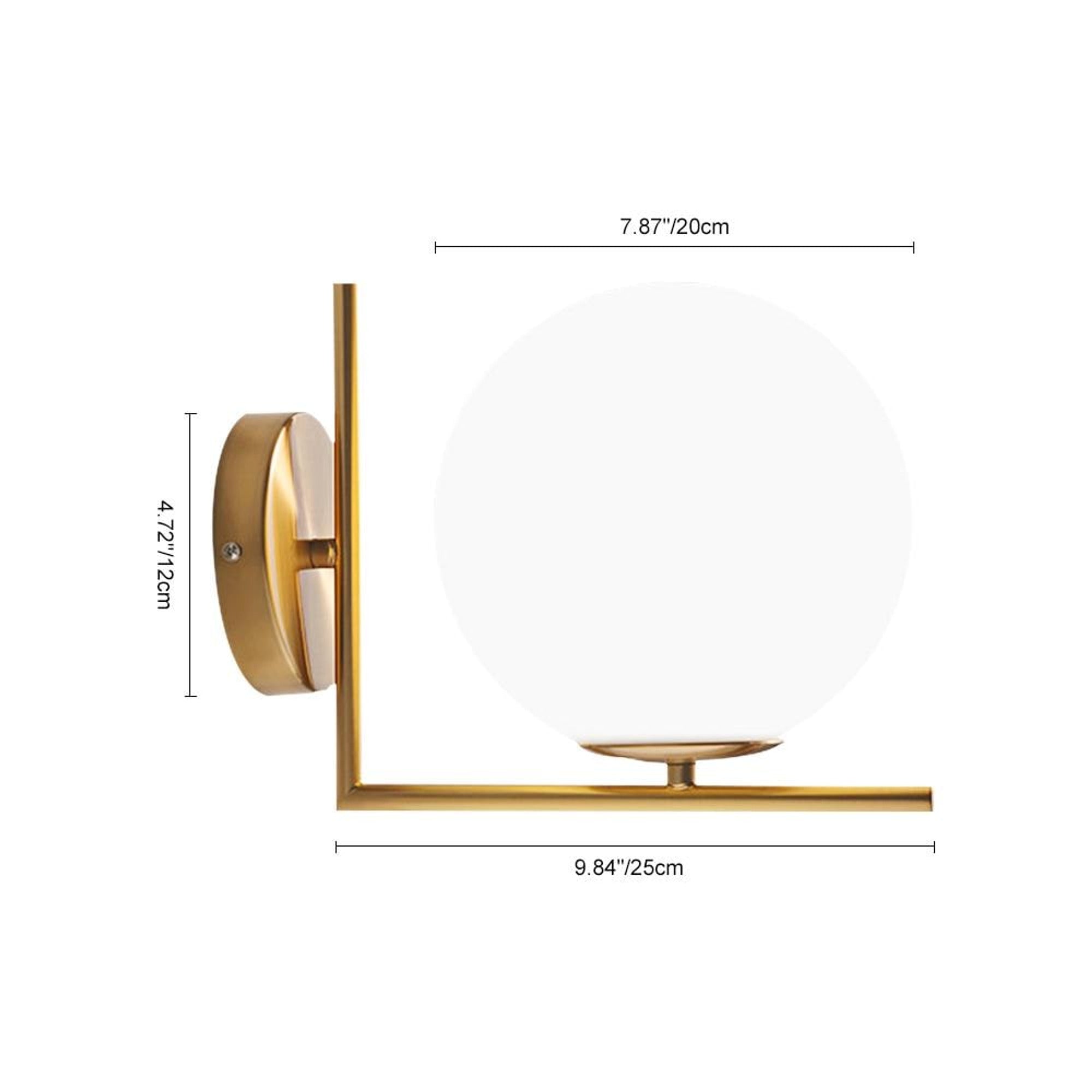 Dimmable Glass Globe Sconces With Brass Arm - Image 7
