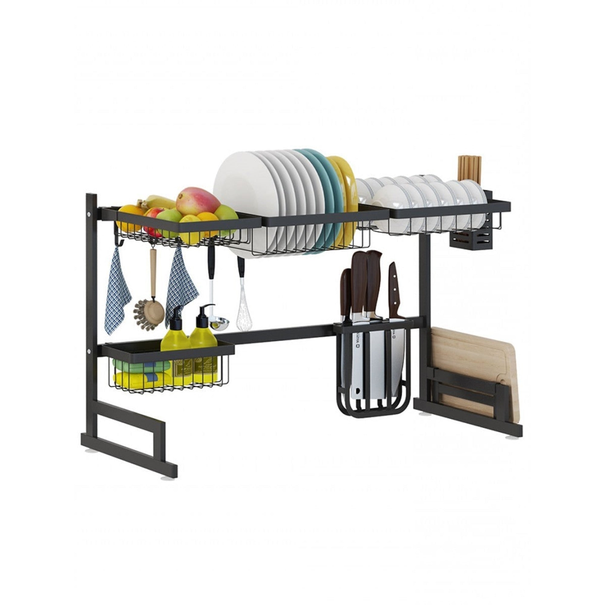 Dish Drying Rack Over Kitchen Sink Stainless Steel With Huge Room Saving Storage - Image 1
