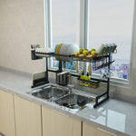Dish Drying Rack Over Kitchen Sink Stainless Steel With Huge Room Saving Storage - Image 8